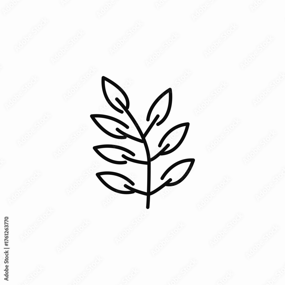 Fototapeta premium laurel leaf icon sign vector