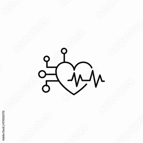 heart rate biology systems icon sign vector