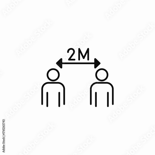 keep distance icon sign vector