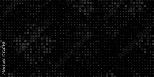 Abstract black and white pixel grid background. Square pixels pattern backdrop. Vector Illustration