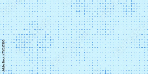 Blue plus symbols of different sizes and opacity. Blue Medical Plus Pattern