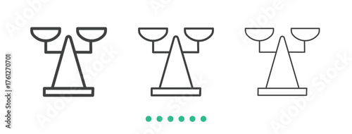 Balance scales icon. Thin line icon vector