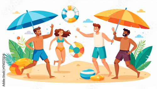 Summer Beach Day Characters