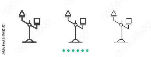 Balance scales icon. Thin line icon vector