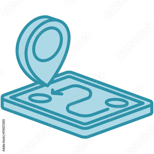 Pin Location Mini Illustration Isometric Icon. Use For Modern Concept, Print, Ui, Ux Kit, Web And App Development. Vector Related To Market, Business, Finace