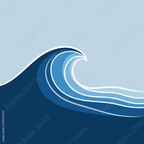 Modern Layered Ocean Wave Illustration Design