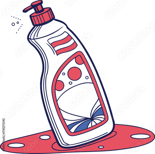 Isolated dish soap bottle cleaning supply vector illustration