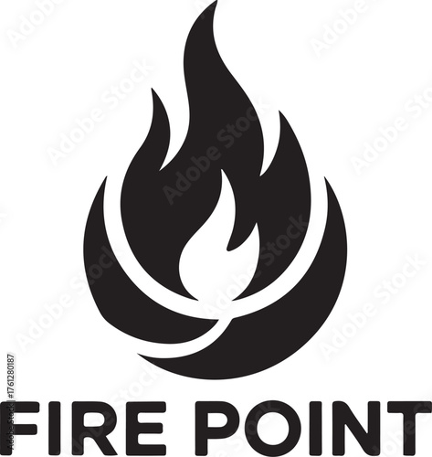 Fire point logo design isolated for transparent background use in graphic design projects isolated on transparent background