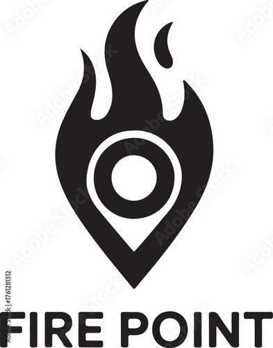 Isolated fire point logo design for graphic resources with clear transparency for versatile creative applications isolated on transparent background