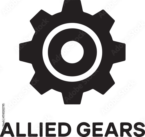 Iconic gear emblem with text 'allied gears' ideal for projects requiring a clear transparent background isolated on transparent background
