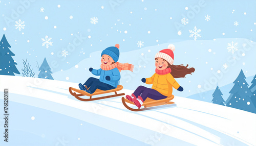 Winter Sparkle Sledding