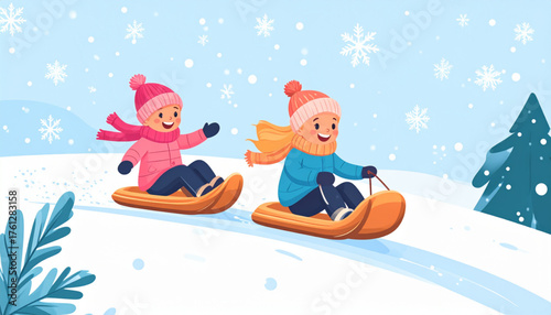Winter Sparkle Sledding