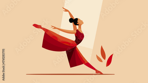 Dancing woman silhouette vector illustration