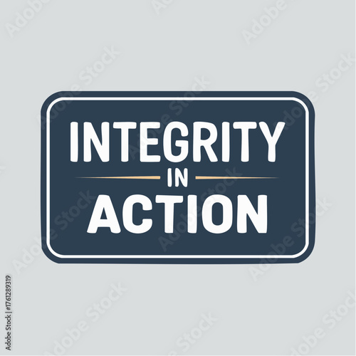 principled integrity: action-oriented headline in refined small caps conveying ethical enforcement and dependable duty for institutional communications and public-facing collateral