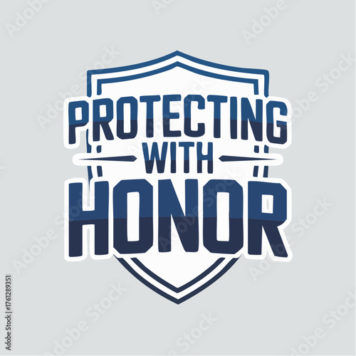 steadfast guardianship: ceremonial protection rendered as emblematic shield and honor-forward service in community-facing visual identity for ceremonial recognition and civic branding