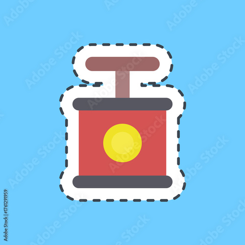 Cutting line sticker tnt. Gold mining elements.