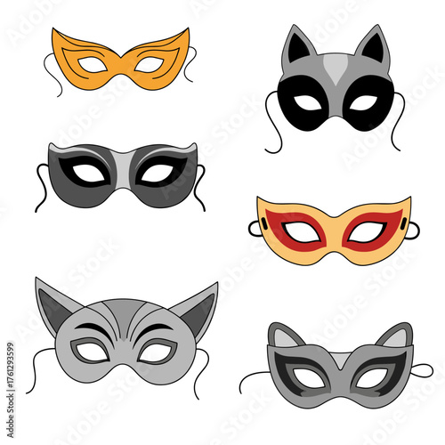 A collection of diverse masquerade masks for creative expression and festive occasions.