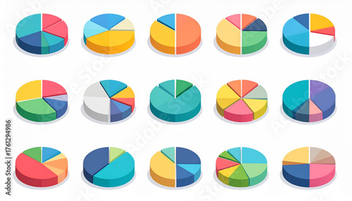 Minimal Data Pie Charts Set