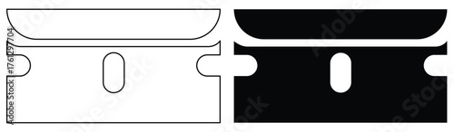 Razor Blade Icon Set – Sharp Metal Blade Symbol Collection in Thin Line Outline Vector Illustration