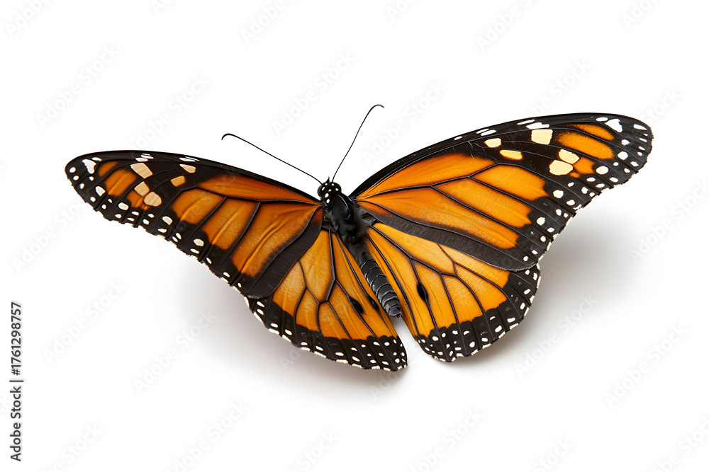 Fototapeta premium Stunning monarch butterfly with vibrant orange wings, a symbol of transformation and beauty, perfect for nature projects and inspirational designs