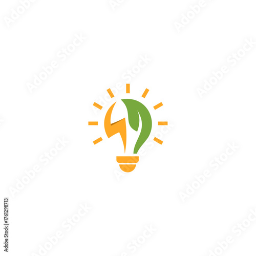 Green Energy Light Bulb Logo