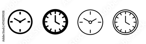 Clock icon set. Time icon vector. watch icon symbol
