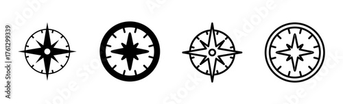 Compass icon set. arrow compass icon vector