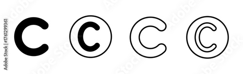 Copyright icon set. copyright symbols