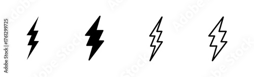 Lightning icon set. electric icon vector. power icon. energy sign