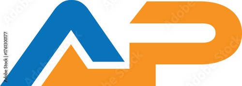 abstract simple ap letter logo design.
