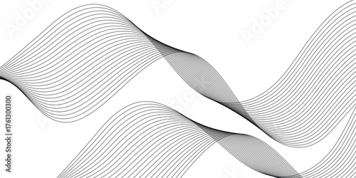 abstract creative black blend wave line background art.