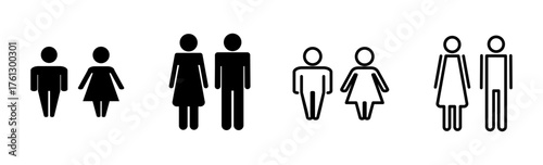 Man and woman icon set. male and female symbol