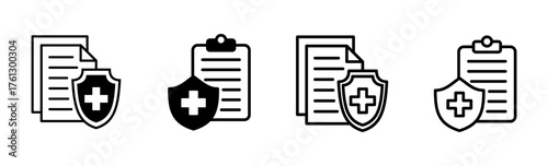 Medical insurance icon set. health insurance icon