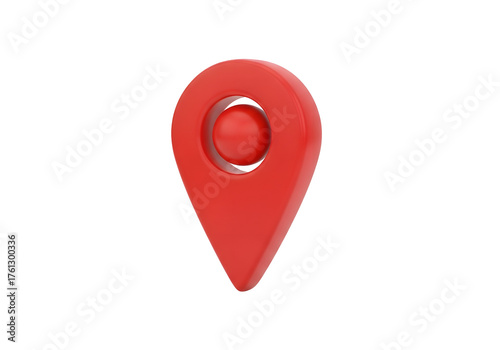 3d realistic location map markers isolated on transparent background