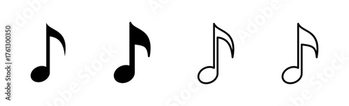 Music icon set. note music icon vector. tone icon