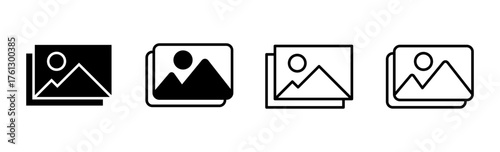 Picture icon set. photo gallery icon symbol