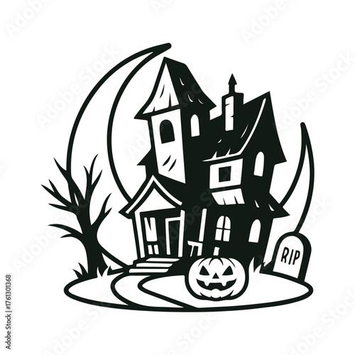 Ghostly Haunted House SVG