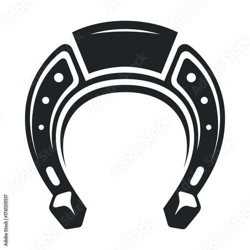 Horseshoe icon design in vector format for good luck and equestrian themes