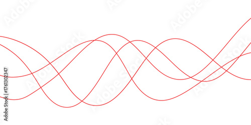 abstract creative red wave line design.
