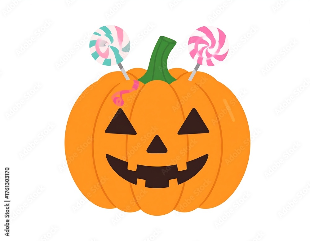 Fototapeta premium Halloween pumpkin with candy (1)