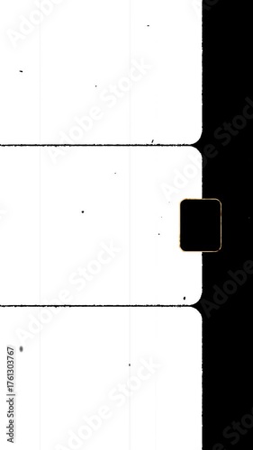 Super 8 Film Noise Dirt Vintage Vertical Strip with Right Sprocket Hole. 4K Video Overlay