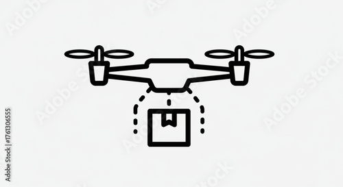 Drone delivery service icon a modern drone carrying a package, representing the future of logistics and ecommerce with fast delivery