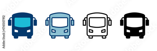 Bus Icon vector isolated on white background. Black bus vector icon