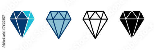 Diamond icon vector isolated on white background. Diamond vector icon. Gemstone symbol