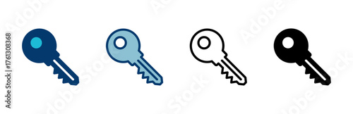 Key icon vector isolated on white background. Key vector icon. Key symbol. security