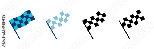 Race flag icon vector isolated on white background. Competition sport flag line vector icon. Racing flag. Start finish flag. Checkered. Start