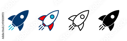 Rocket icon vector isolated on white background. Start Up Concept Symbol. Startup icon