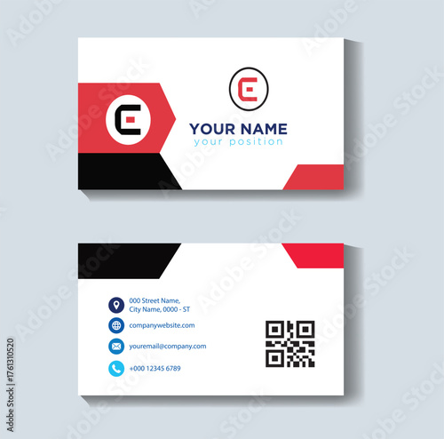 Modern business card template on white background