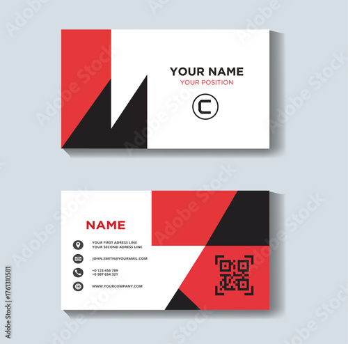 Business card design on white background
