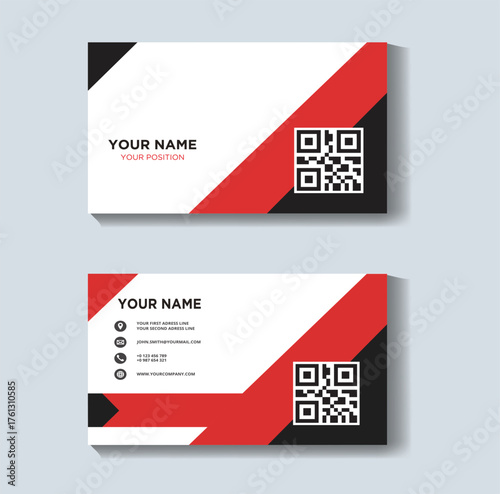 Modern business card design on white background template